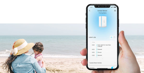 Tapo app interface showing door and window status