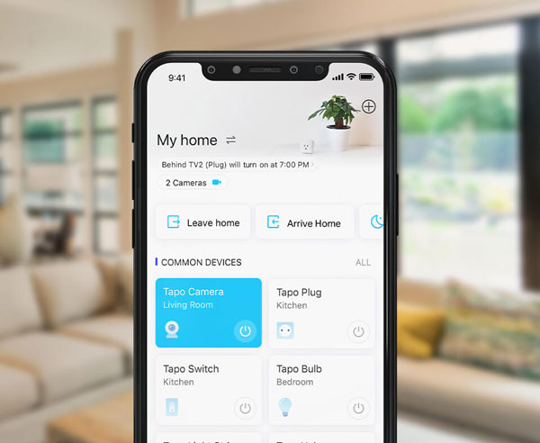 Tapo app managing smart home devices