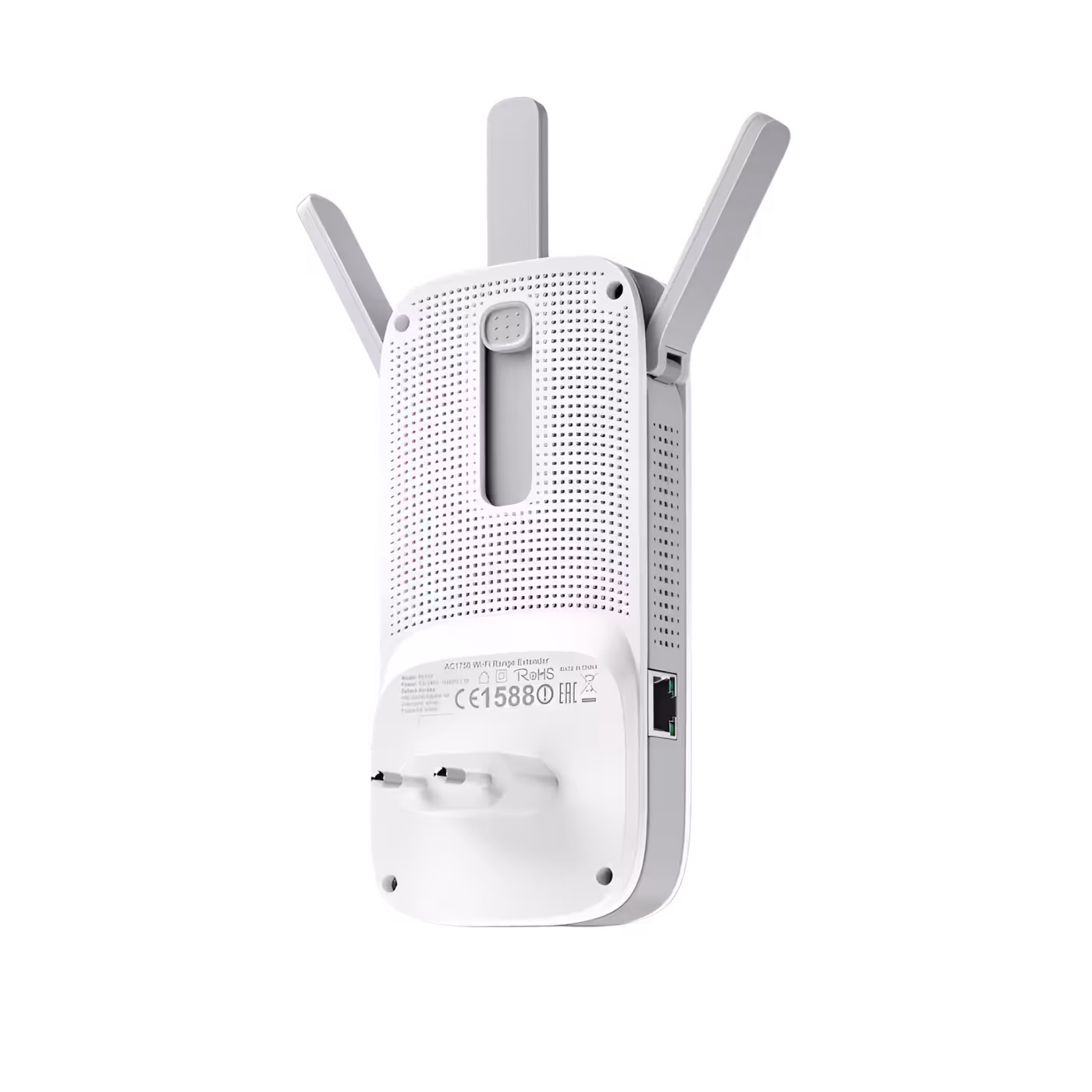 Side profile of the Wi-Fi extender showcasing the built-in Gigabit Ethernet port