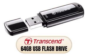 Transcend JetFlash 700 64GB Flash Drive Black - Image 1