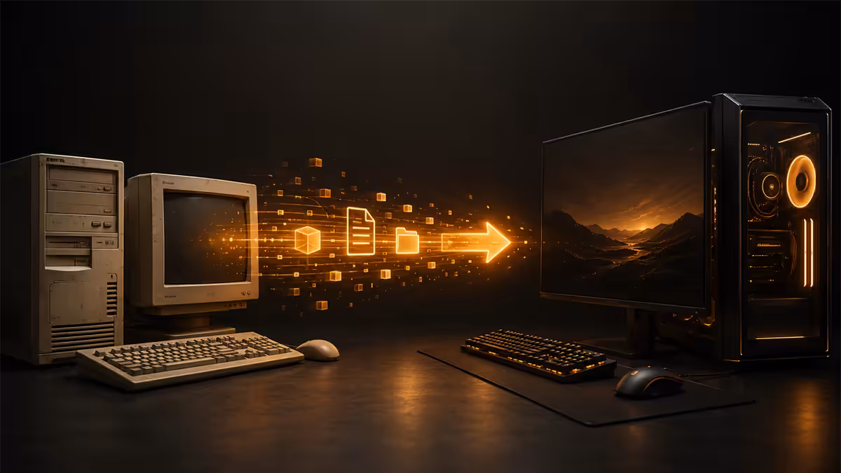 Transfer data to a new PC