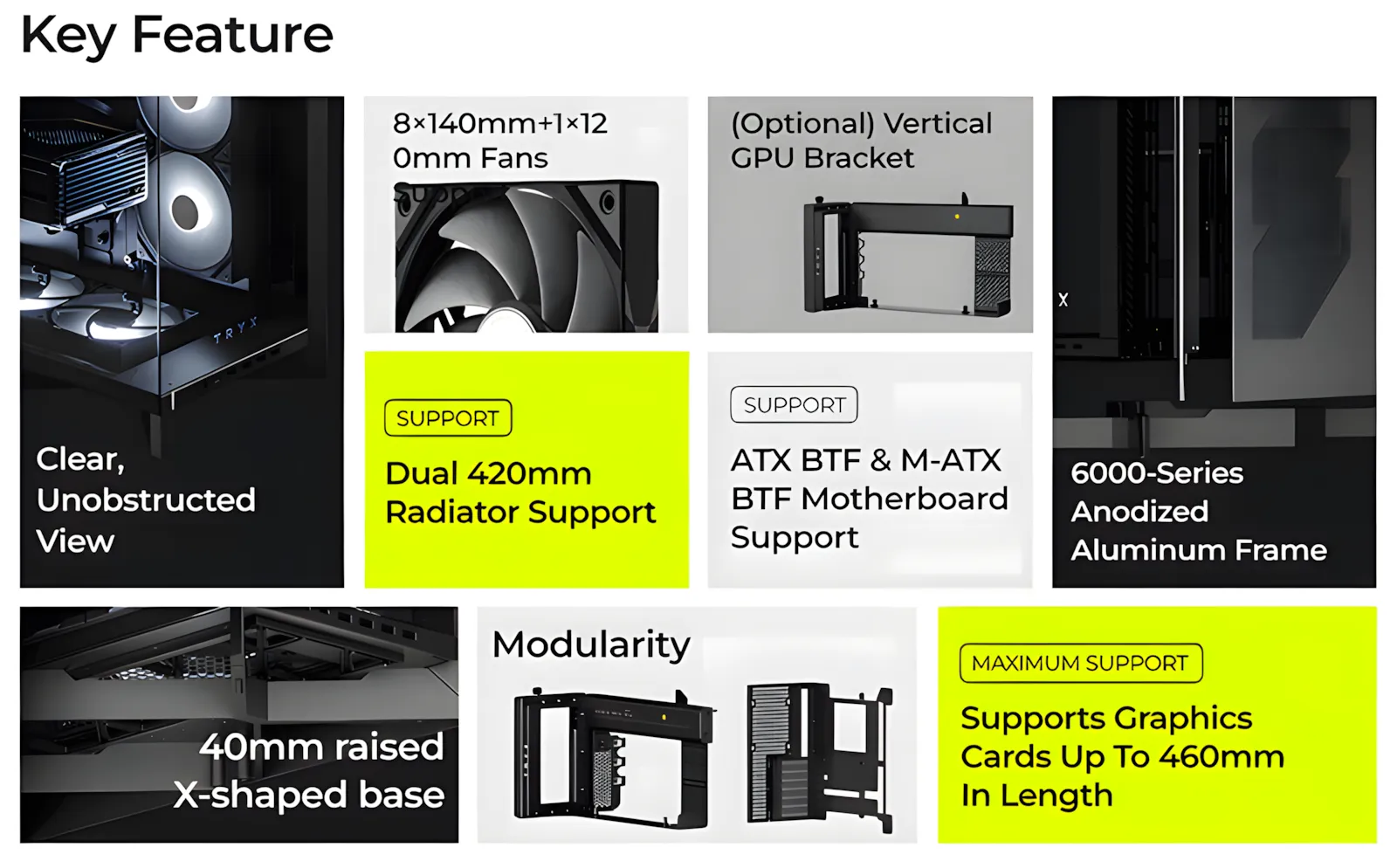TRYX LUCA L70 E-ATX Mid-Tower Gaming Case, Tempered Glass | Evetech