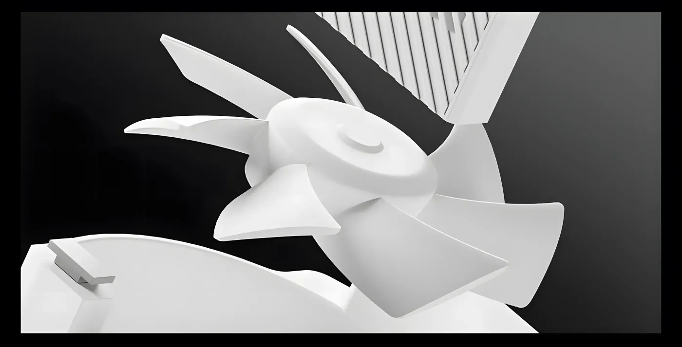 Internal VRM cooling fan positioned underneath the AMOLED screen display