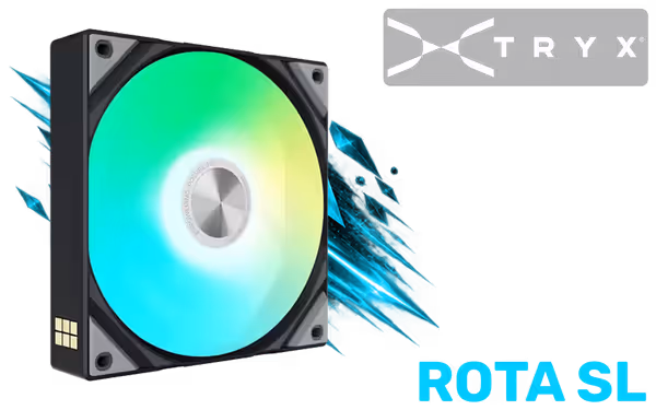 TRYX ROTA SL ARGB 120mm Case Fan Black, 500-1800RPM, 28.87 dB - image 1 TRYX ROTA SL ARGB 120mm Case Fan Black, 500-1800RPM, 28.87 dB - image 1