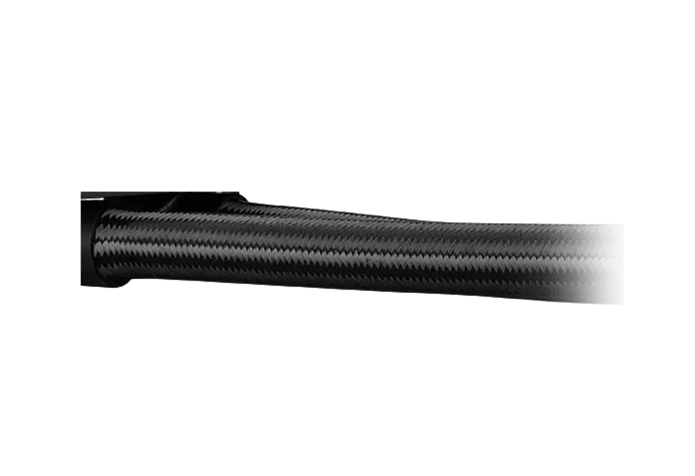 Side view photo of 450 mm durable braided tubing