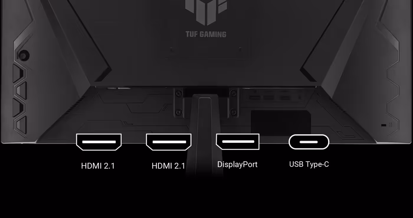 A multitude of connectivity options includes HDMI® 2.1, HDMI® 2.0, and DisplayPort™ 1.4 ports.