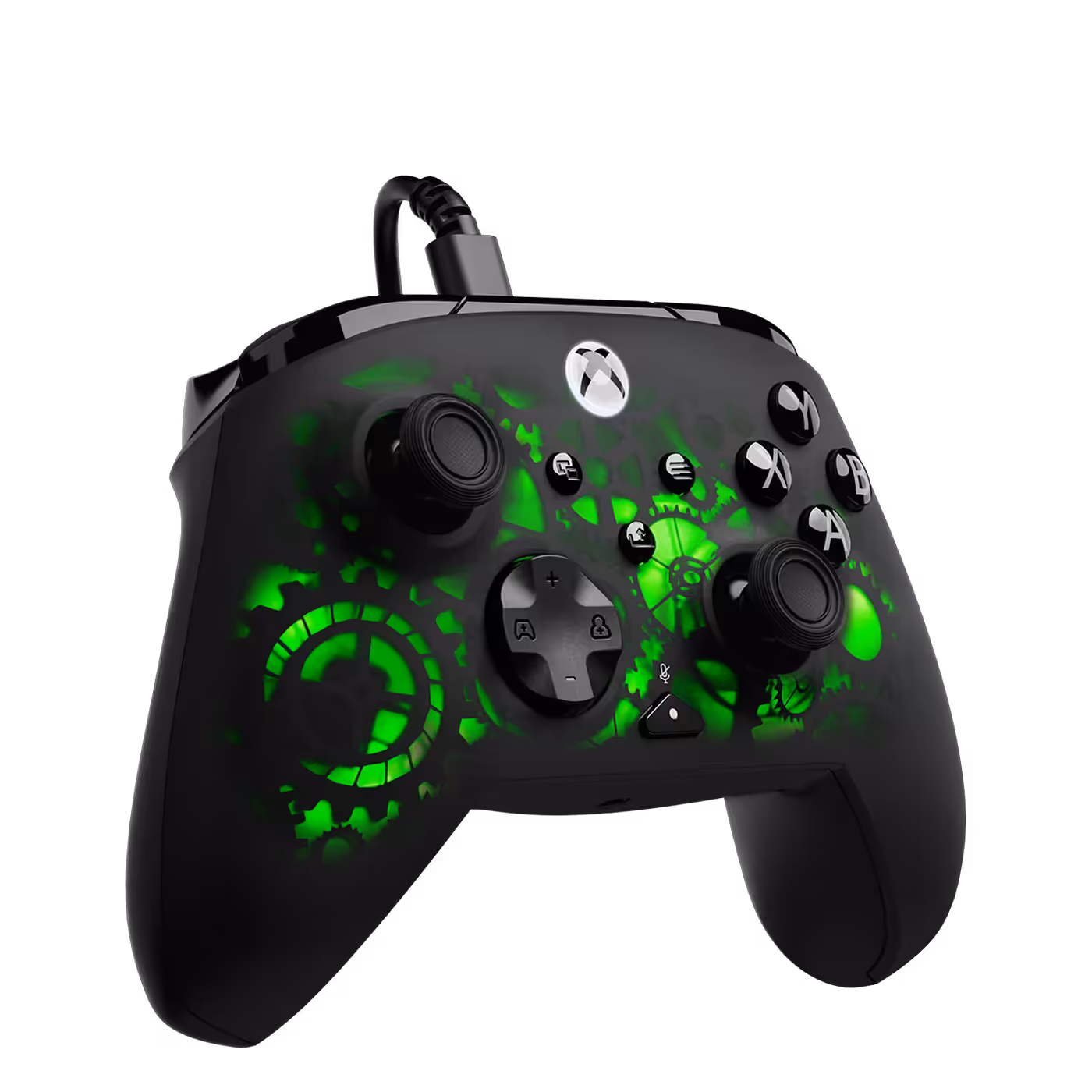 Turtle Beach Afterglow Ignite lit green from a front-right angle
