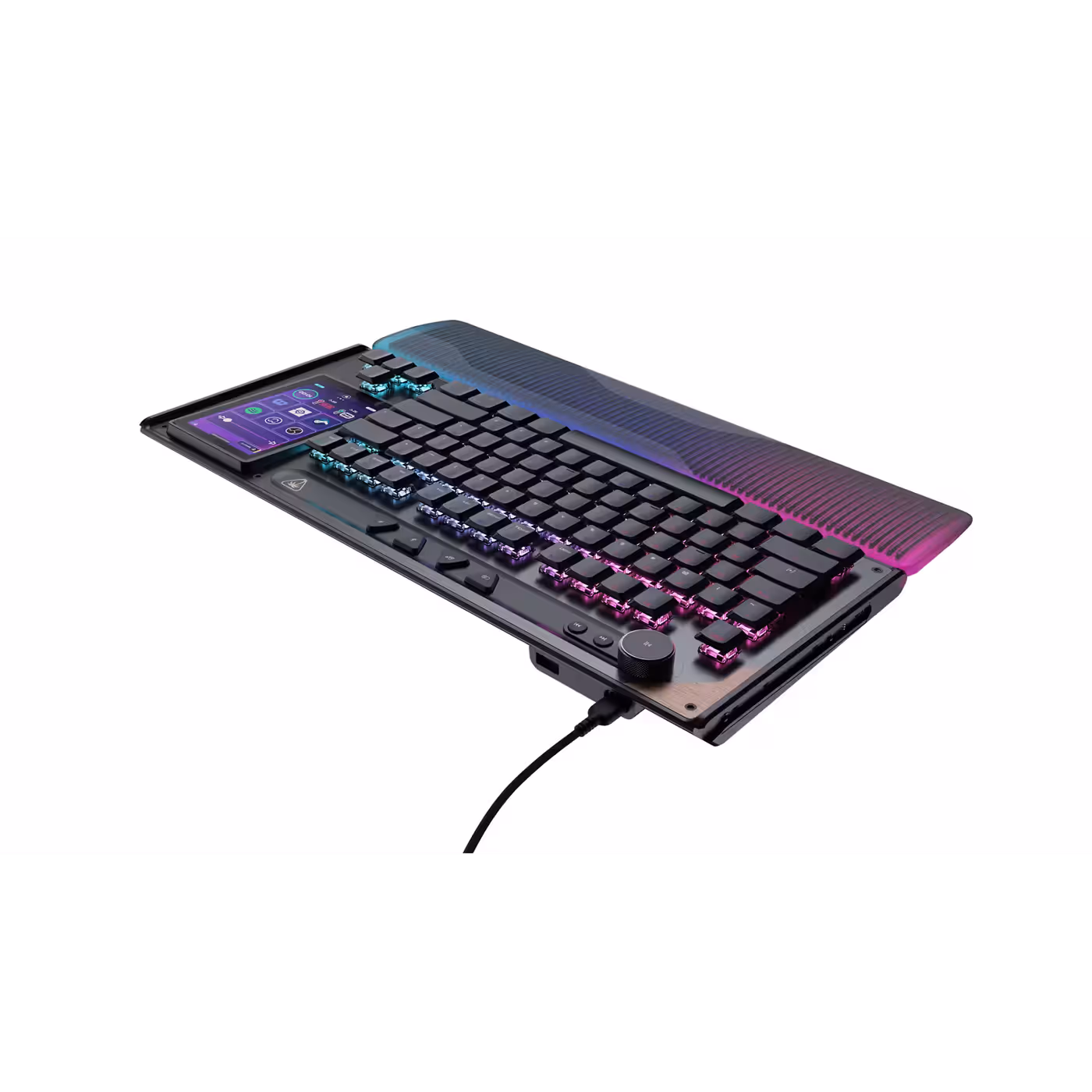 Rear three-quarter view of the Turtle Beach KB7 keyboard