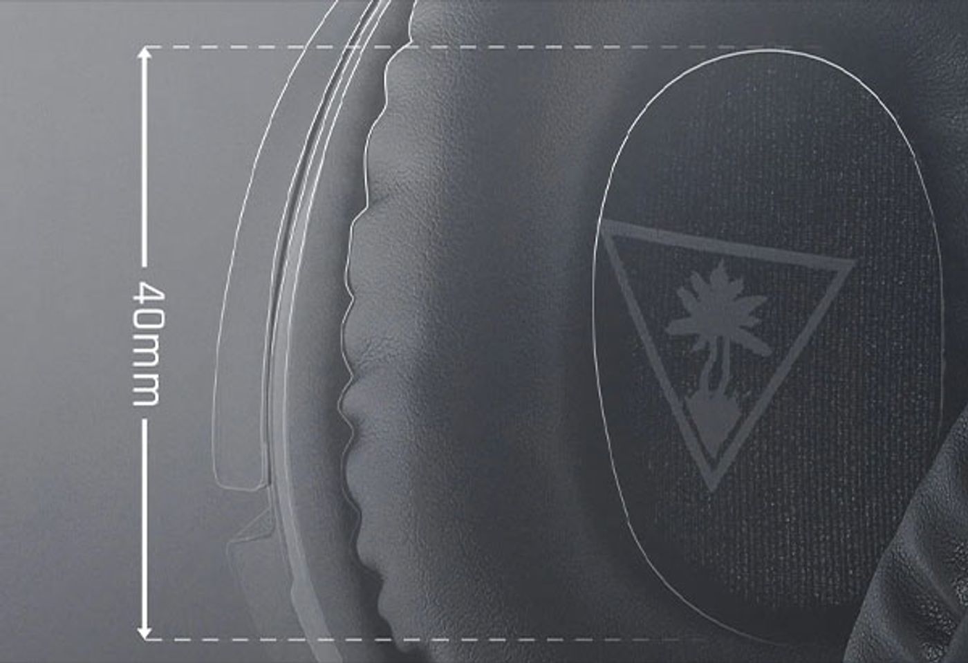 Turtle Beach Recon 70x Gaming Headset showing 40mm speaker drivers