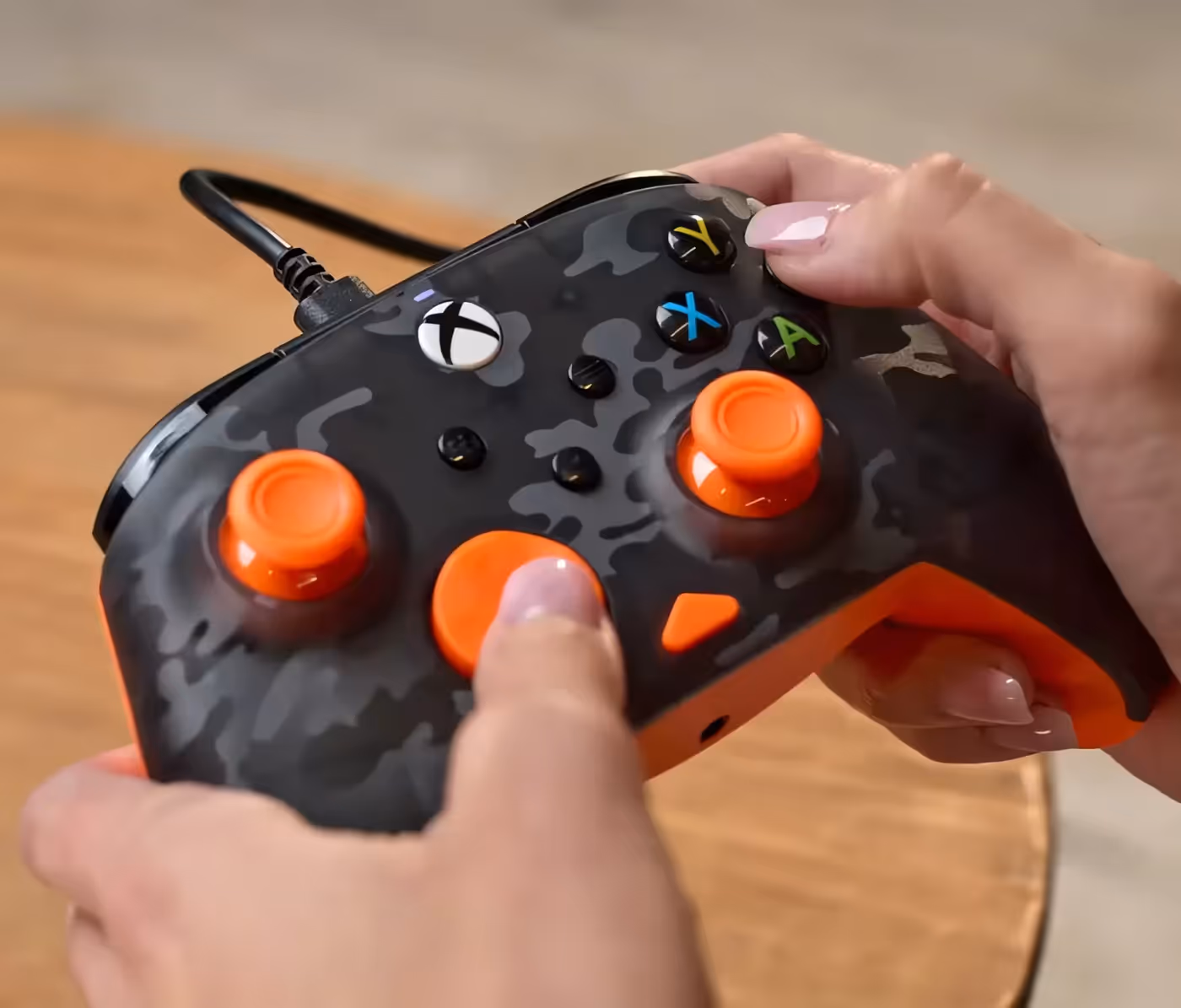 Ergonomic controller design highlighting comfortable grip features