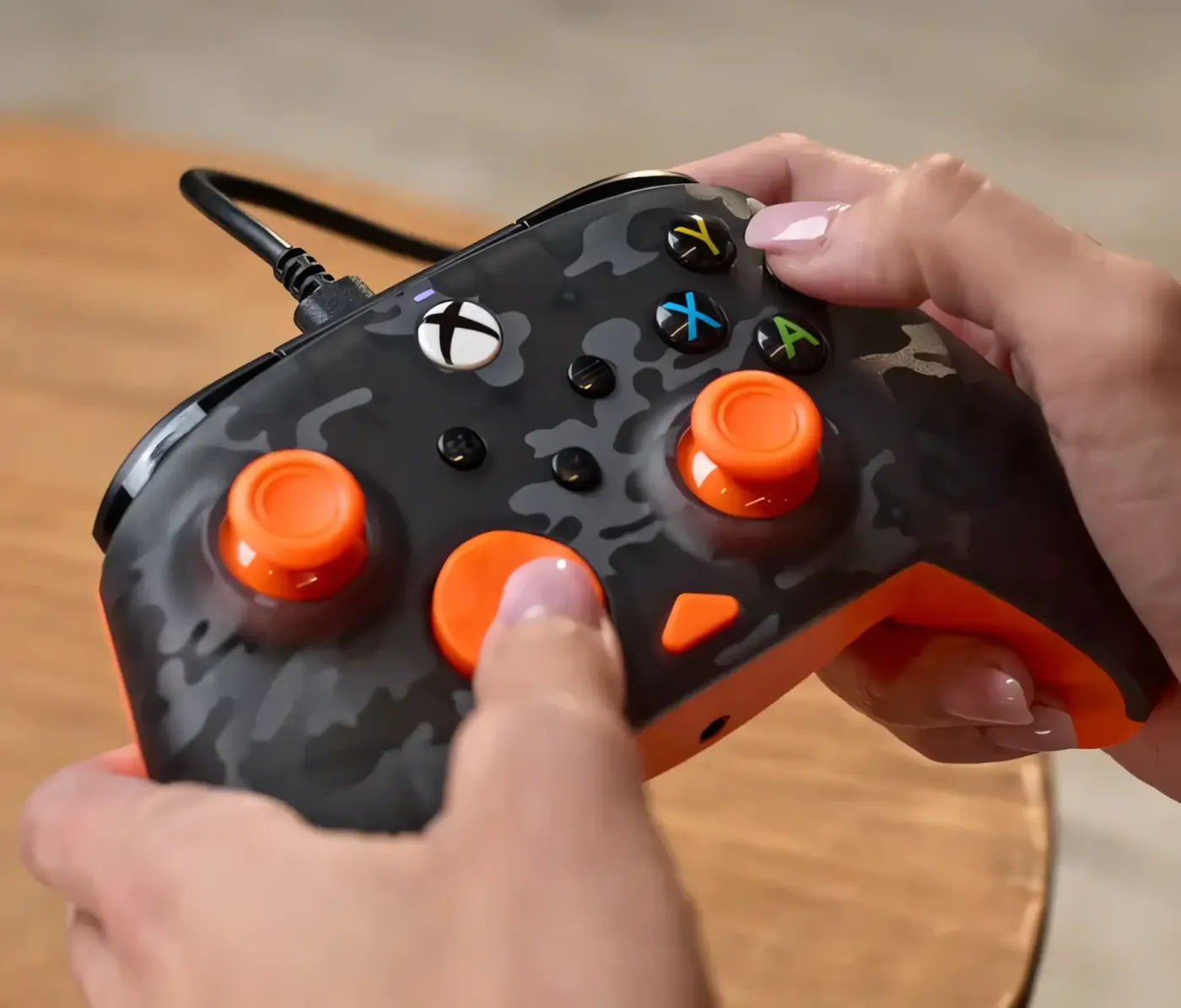 Ergonomic controller design highlighting comfortable grip features