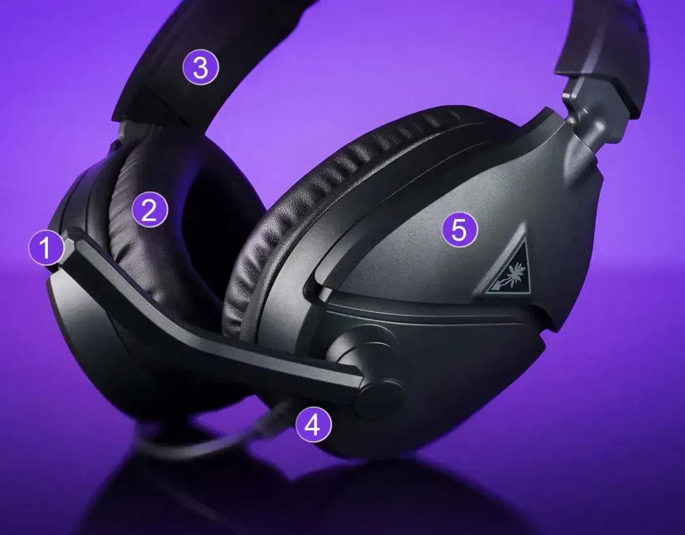 Turtle Beach gaming headset shown from an alternative angle showcasing its profile