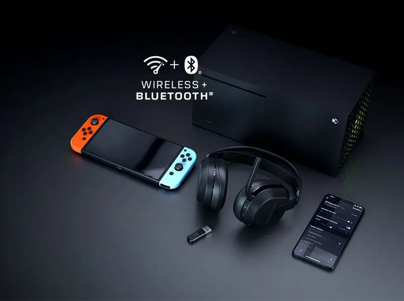Turtle Beach Stealth 500 Wireless Gaming Headset connected for cross-platform play