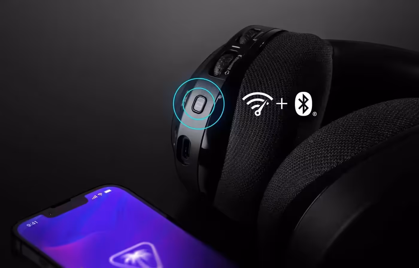 Headset featuring QuickSwitch button for easy device toggling