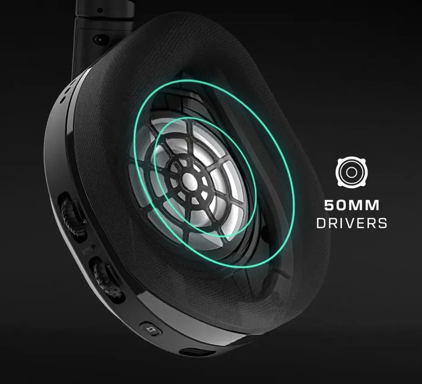 Close-up of Turtle Beach Stealth 600 Gen 3 Wireless Headset Drivers for Immersive Sound
