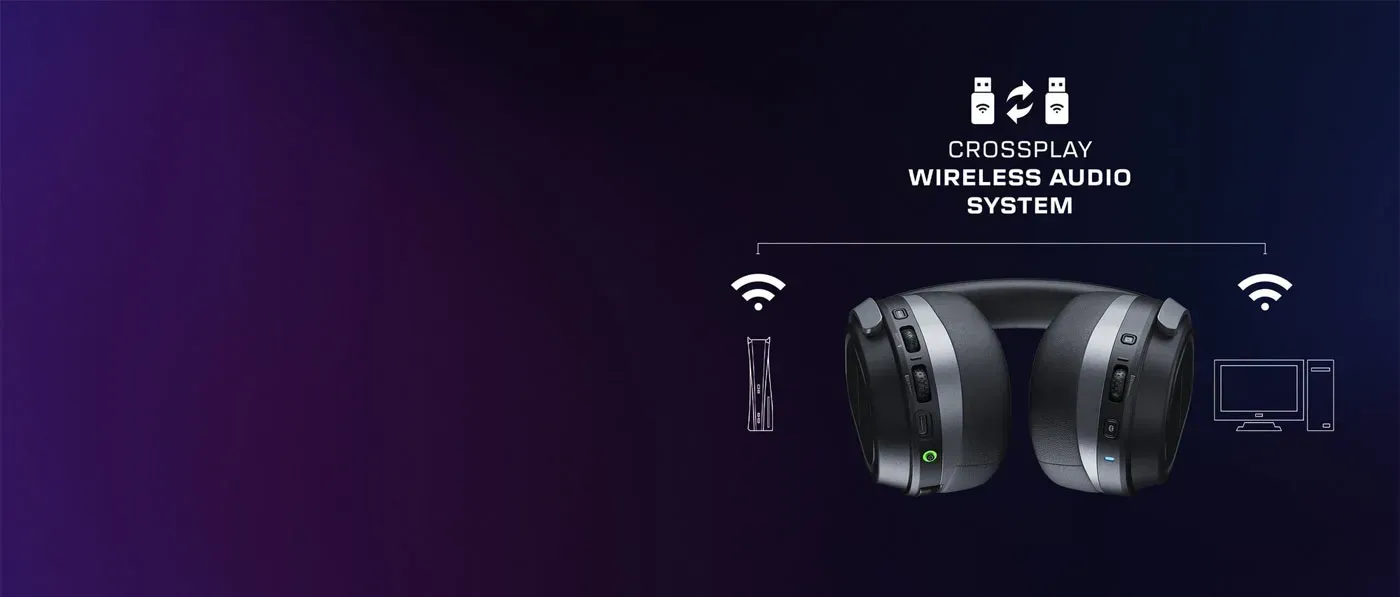 The dual USB wireless transmitters supplied with the black Stealth 700 Gen 3 headset