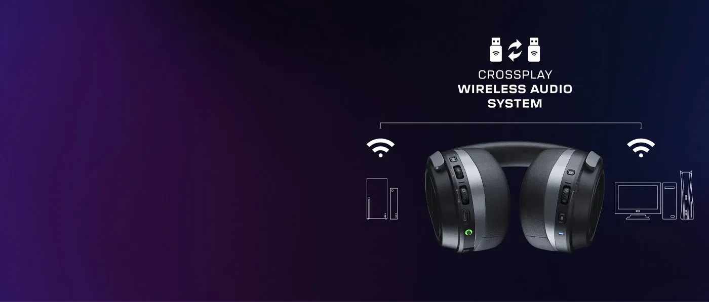 The two USB wireless transmitters supplied with the Stealth 700 Gen 3 headset