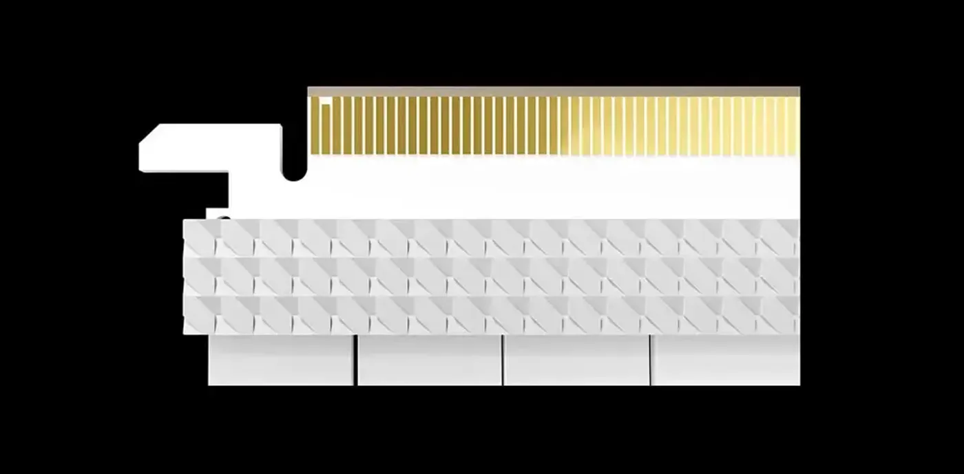Gold-plated connectors on a GPU riser cable for superior signal transmission