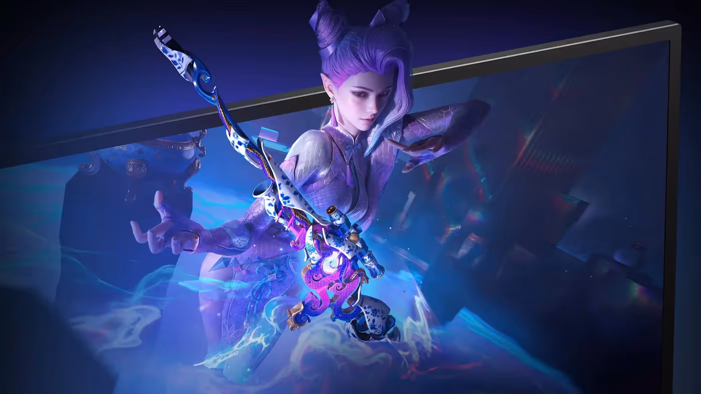 Gaming monitor displaying detailed in-game environments for precise navigation