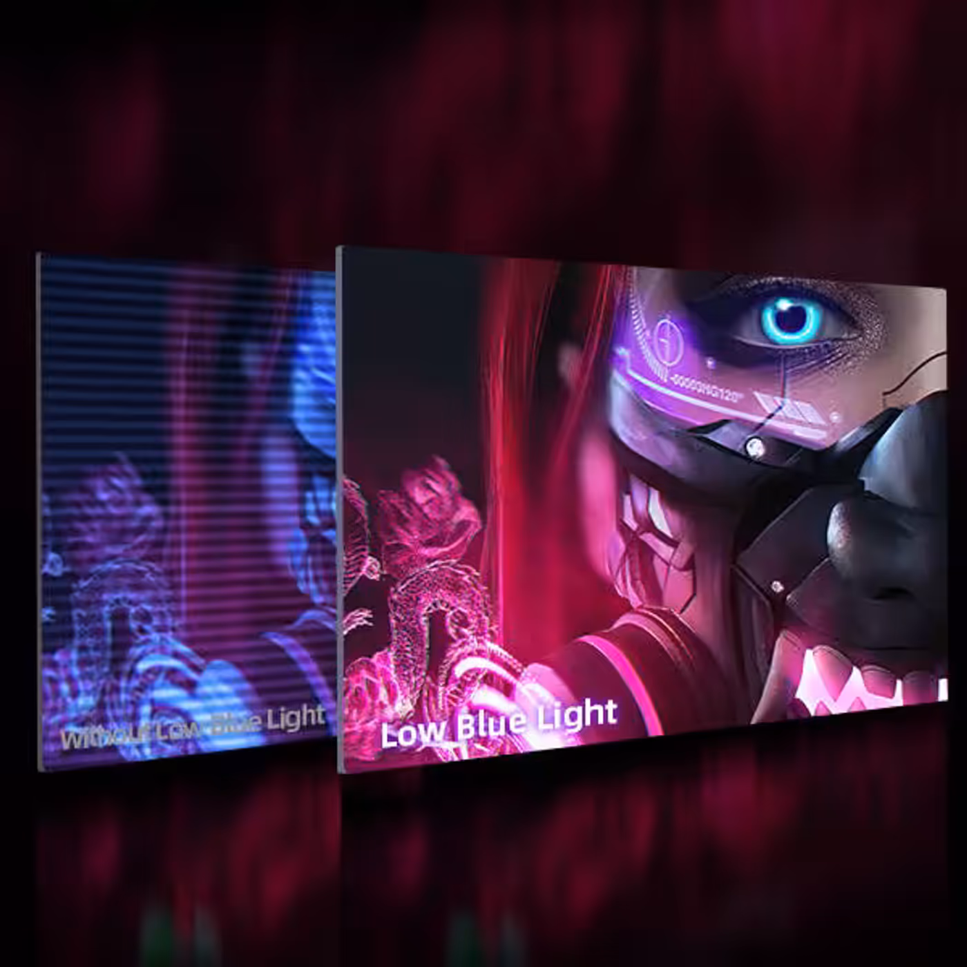 Gaming monitor with integrated flicker-free and low blue light eye care technology