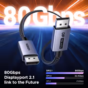 UGREEN DP131 DisplayPort 2.1 Cable 1m - 80Gbps 16K - image 3