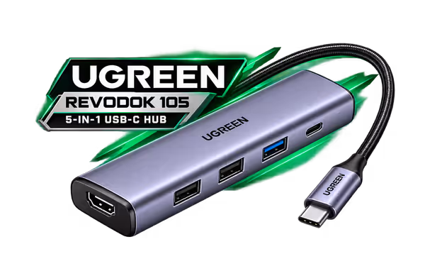 UGREEN Revodok 105 5-in-1 USB-C Hub, 4K HDMI & 100W PD - image 1 UGREEN Revodok 105 5-in-1 USB-C Hub, 4K HDMI & 100W PD - image 1