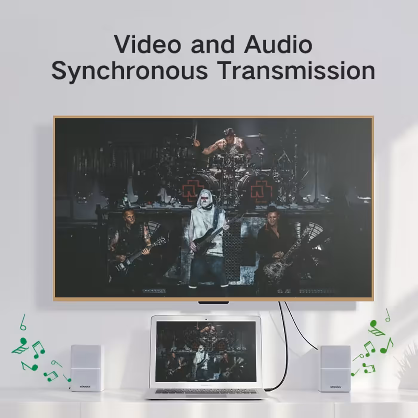 4K image displayed on a television connected through the UGREEN cable