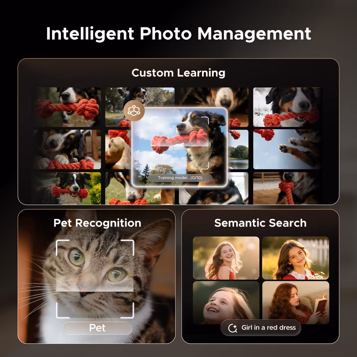 UGREEN AI Album sorting photos by pets and semantic search