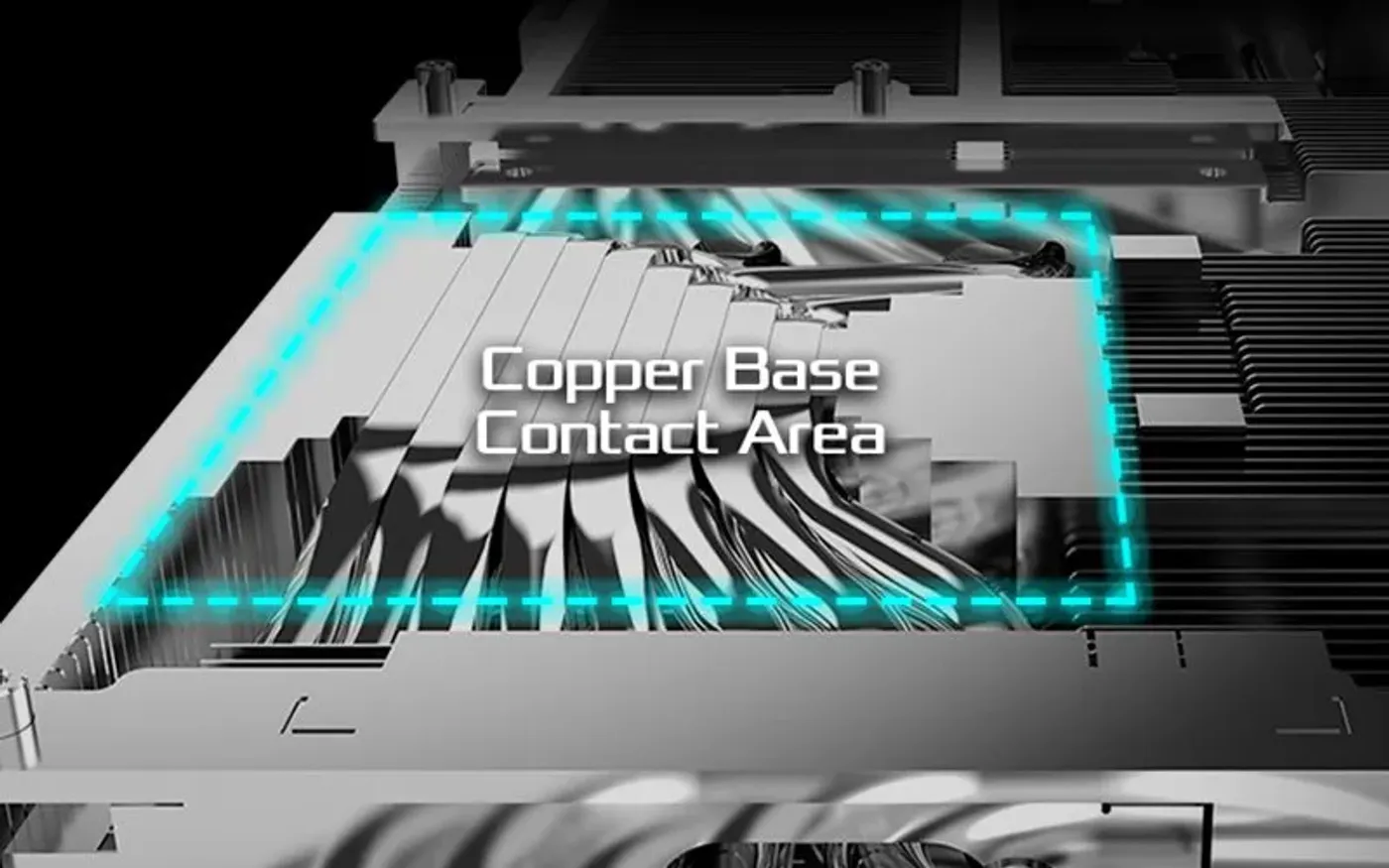 Consolidated ultra-fit heatpipes on GPU baseplate