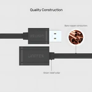 UNITEK 5M USB A Female Extension Cable - High-Speed Connectivity - image 4