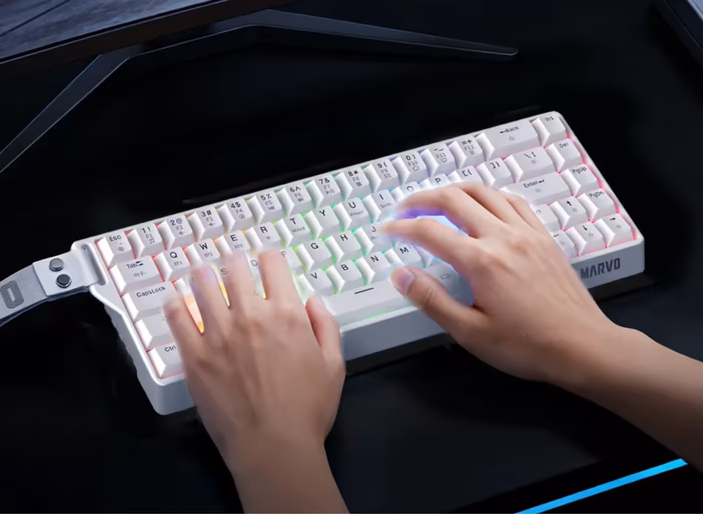 Diagram illustrating full-key anti-ghosting technology for accurate gaming keystroke registration