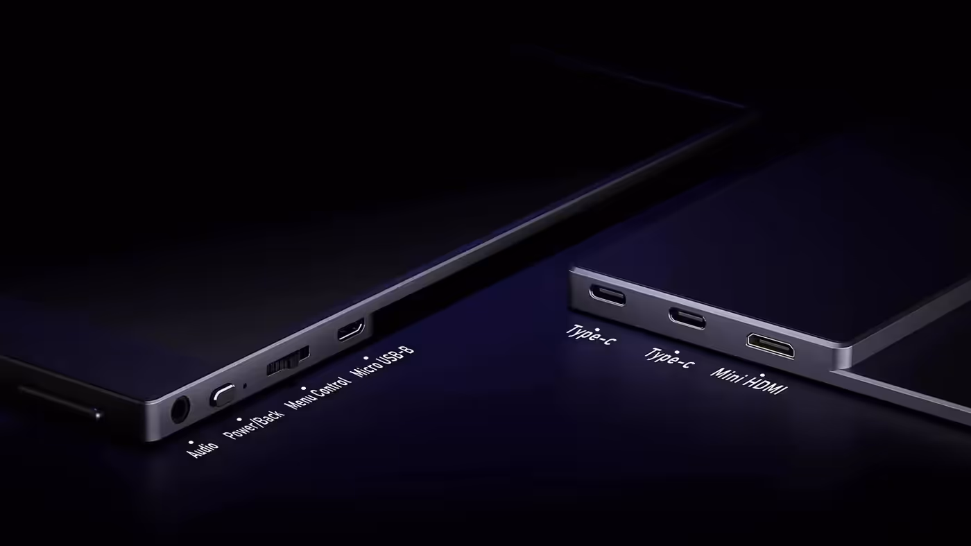 13.3-inch 4K OLED monitor showing diverse connectivity options for gaming and computing devices