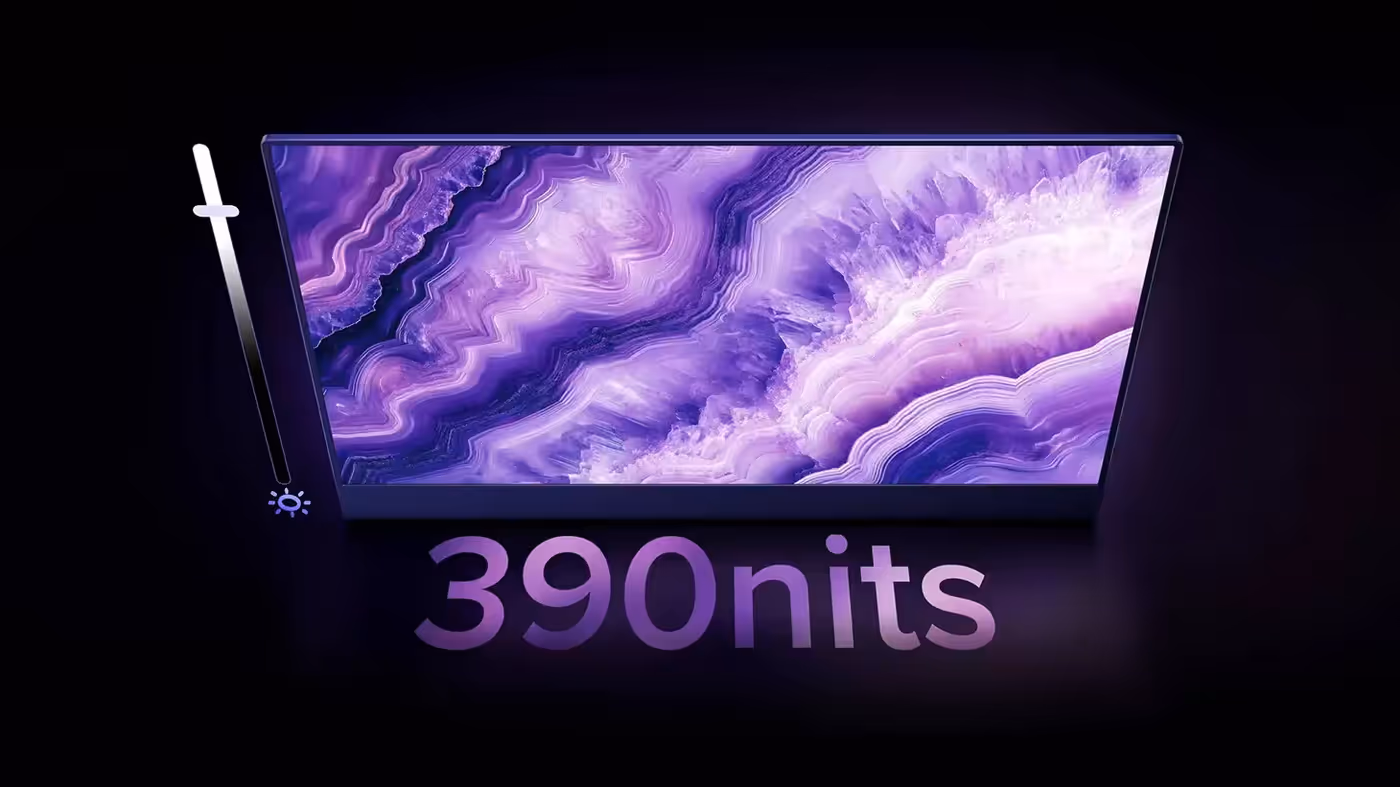 OLED monitor display showcasing high brightness and clear visibility