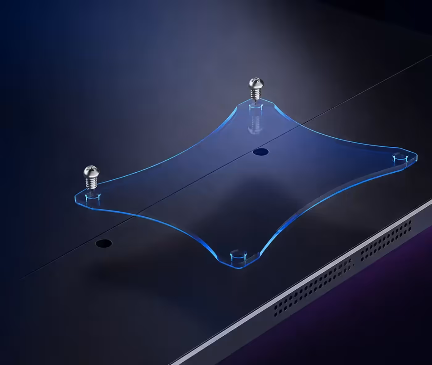 VESA-compatible mount setup for ergonomic monitor positioning