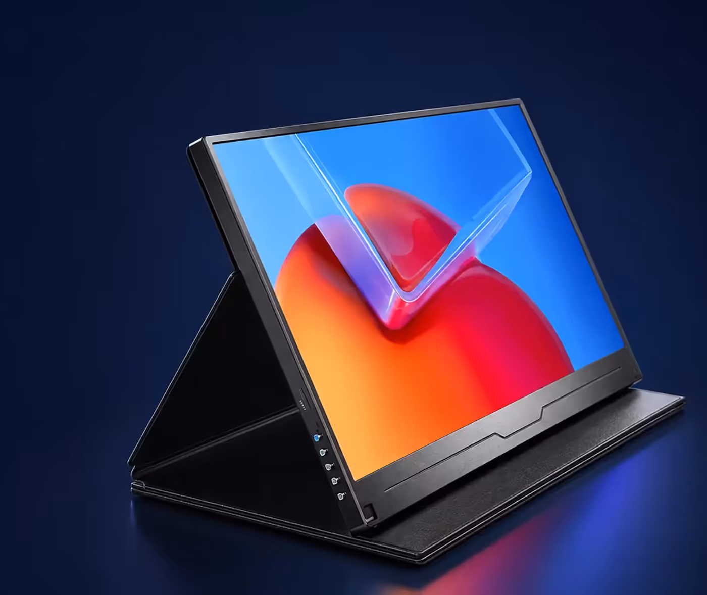 Integrated dual speakers on the portable monitor for immersive audio playback