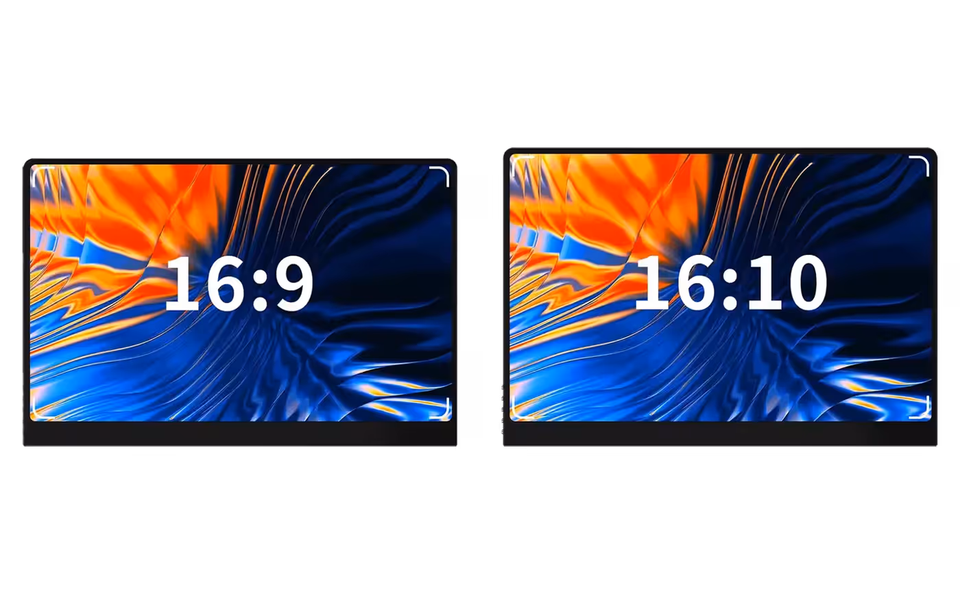 Comparison showing increased vertical workspace of 16:10 aspect ratio