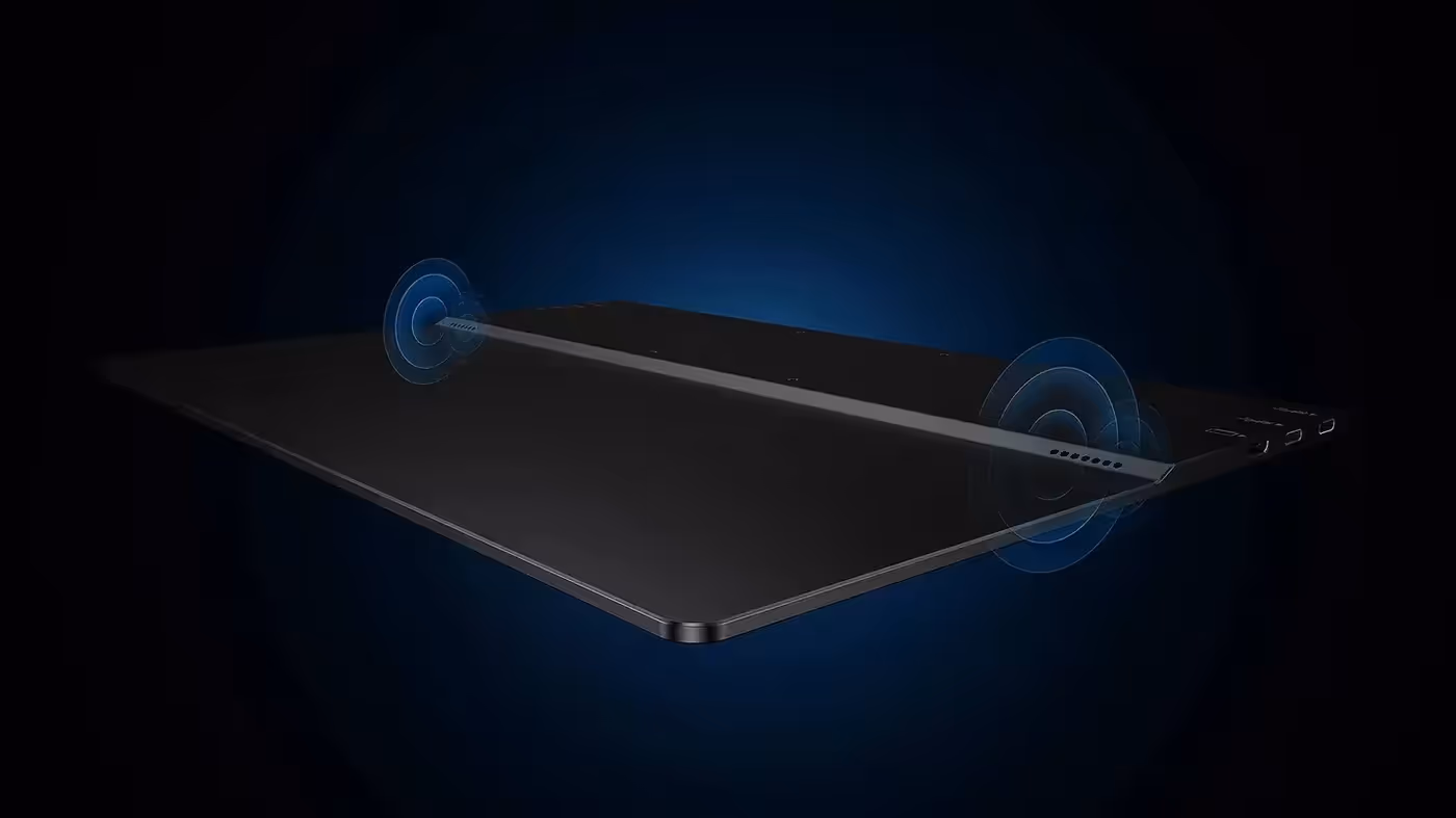 Portable 3K 16:10 monitor displaying immersive cinematic audio-visual content