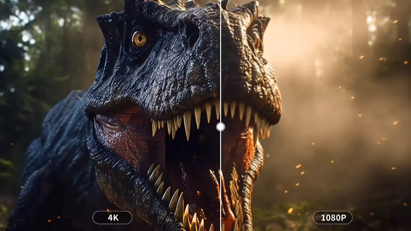 Comparison visualization highlighting 4K display sharpness and detail