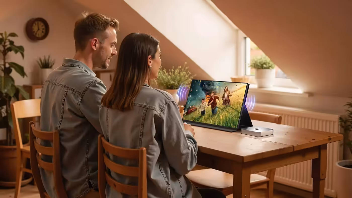 UColor T6 monitor featuring built-in 8Ω 1W dual speakers
