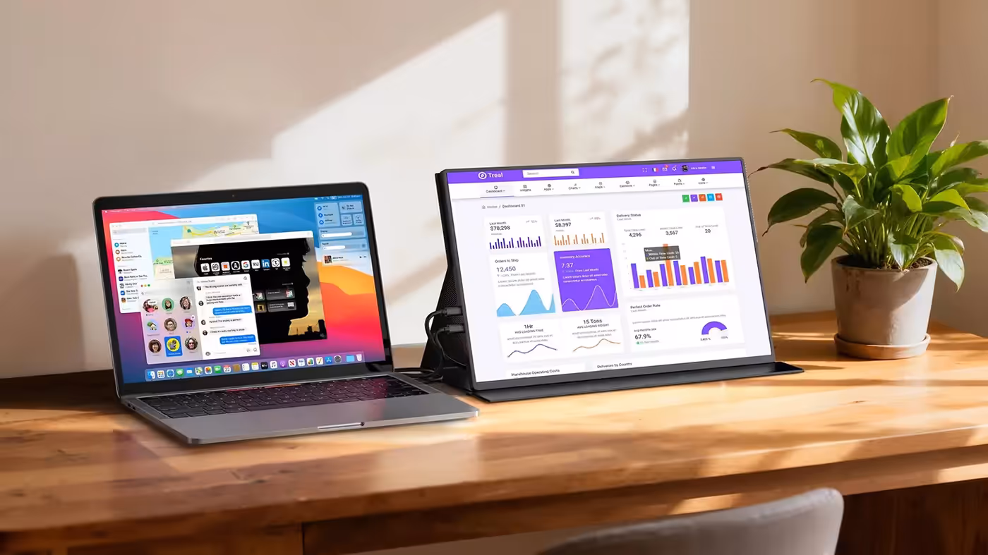 UColor T6 monitor showcasing perfect fit for 16:10 laptop screens