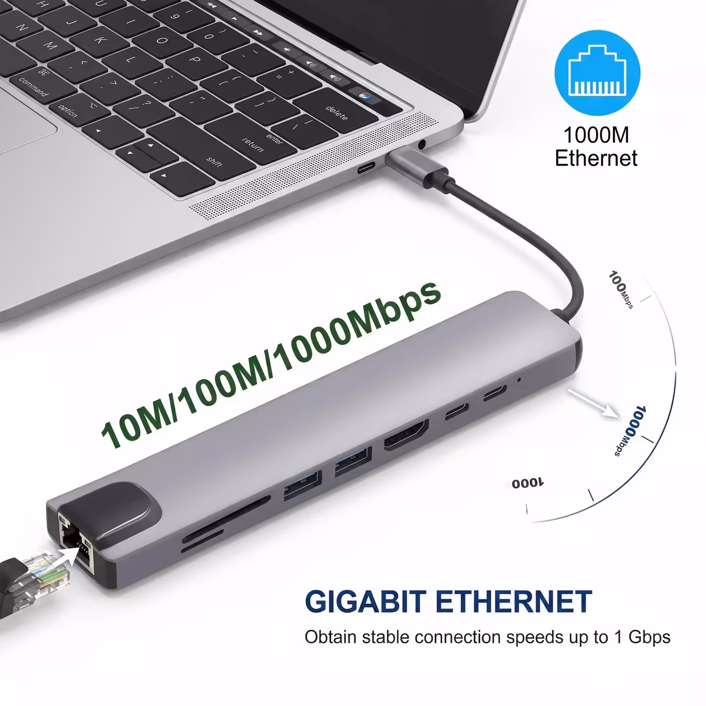 UPERFECT UExtend 8-in-1 USB-C hub in an aluminium alloy housing