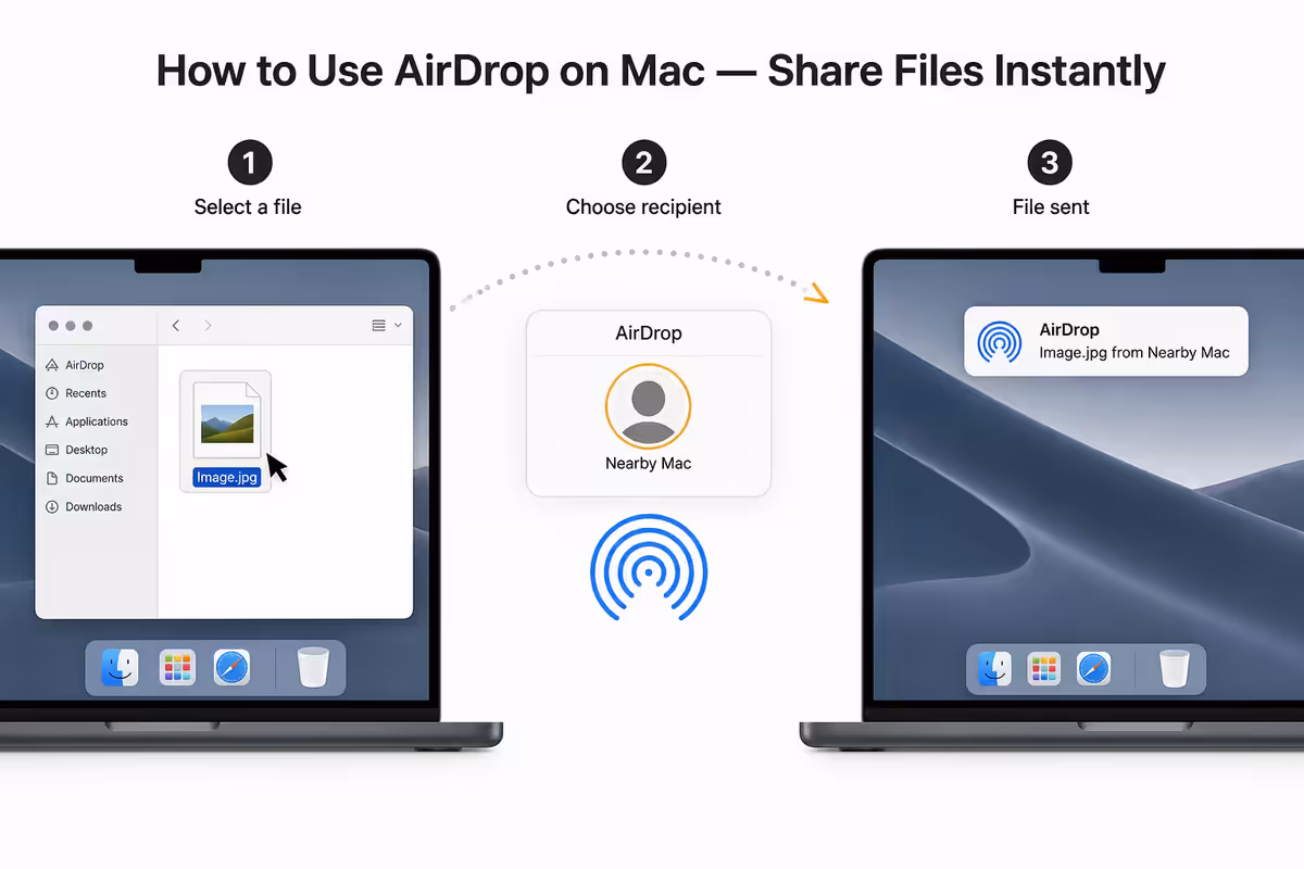 Sending a file via AirDrop