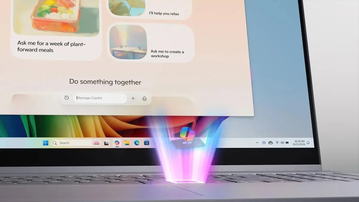 Lenovo IdeaPad 5 2-in-1 Gen 10 laptop highlighting the dedicated Copilot+ key for AI efficiency