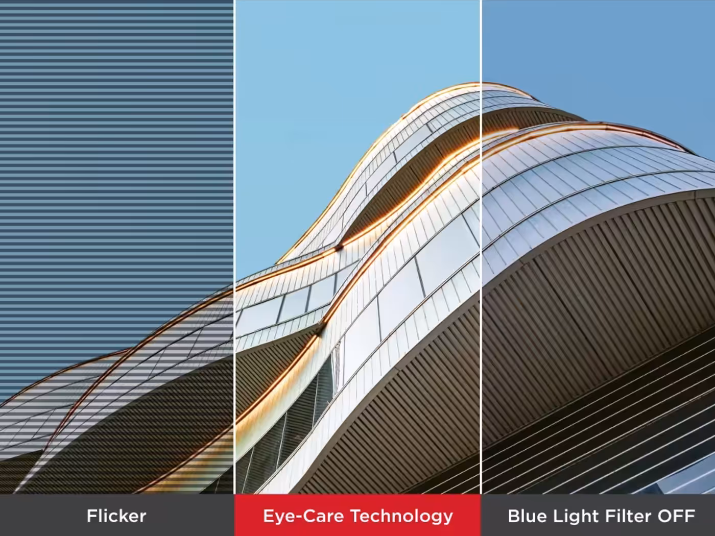 Monitor featuring Flicker-Free and Blue Light Filter for reduced eye strain