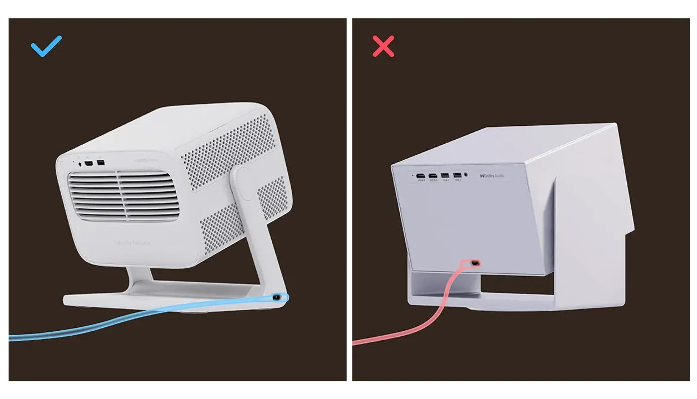 Separate power interface on bracket for organized cable management