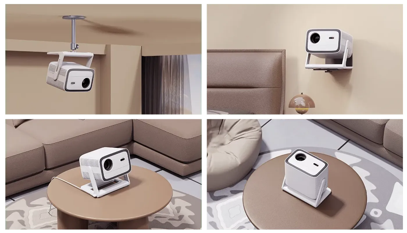 Multiple installation options including ceiling, wall, and floor-standing mounts
