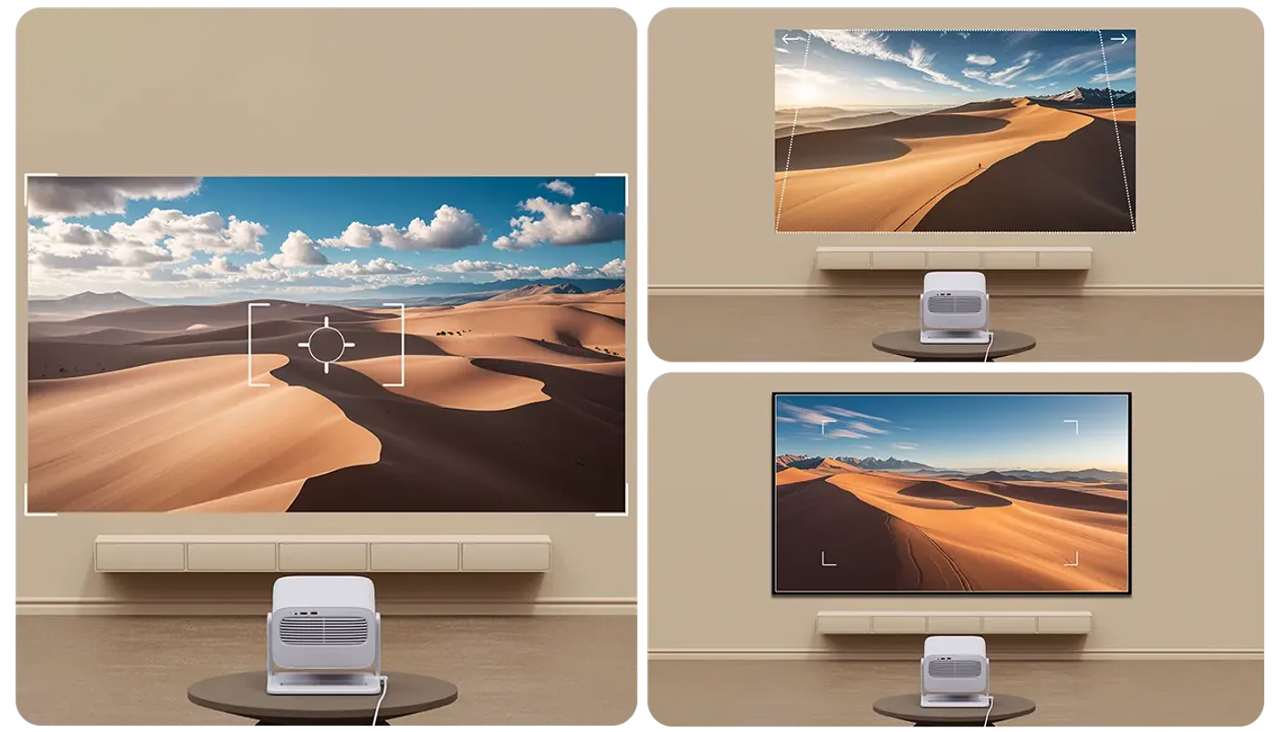 ASA3.0 automatic image adjustment technology creating perfect square projection