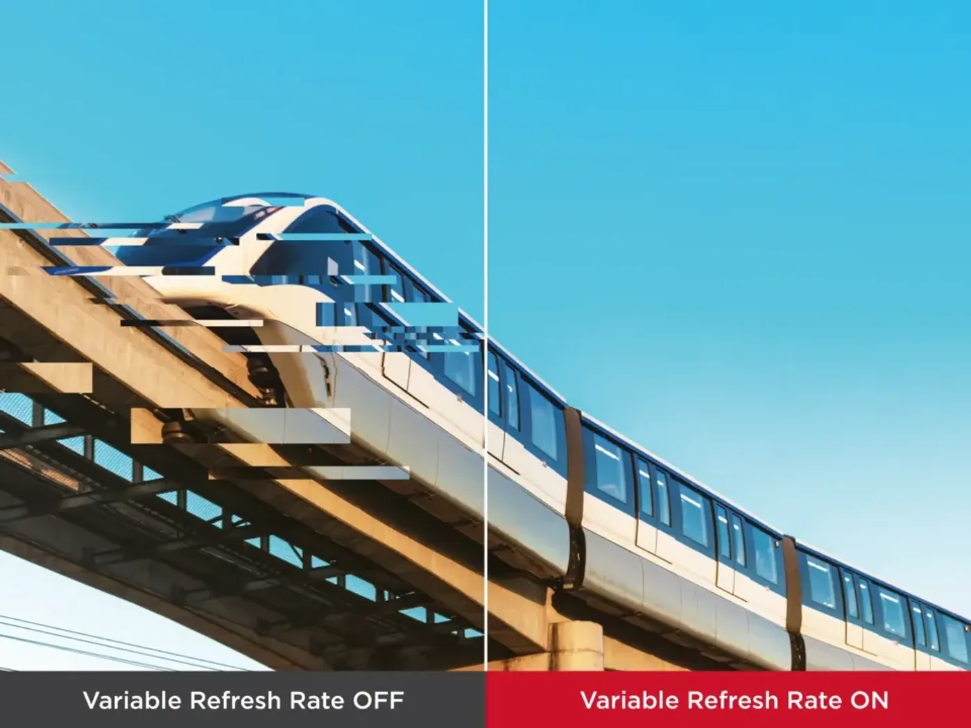 Variable Refresh Rate technology demonstration showing smooth and tear-free visuals