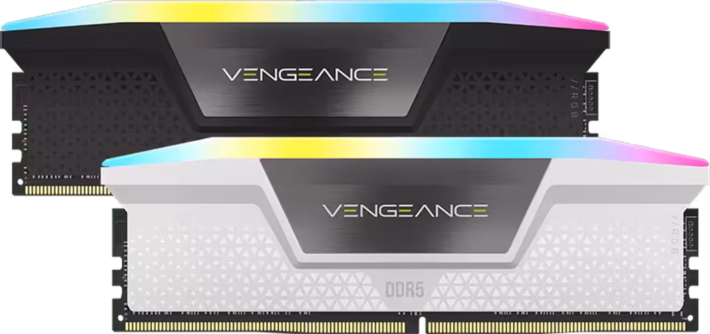 Detail view of the solid aluminum heatspreader on Vengeance RGB DDR5
