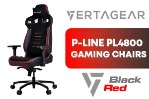 Vertagear PL4800 P-Line Gaming Chair — 163KG Limit, Black/Red - image 1